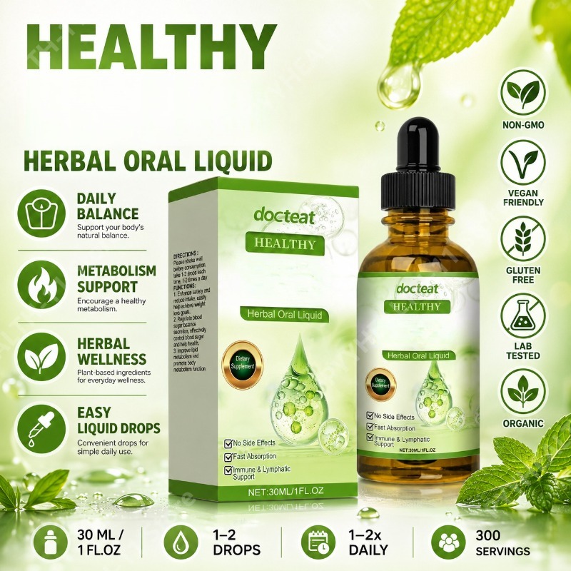 Herbal Wellness Liquid - Экстракт листьев мяты и витамин B1: