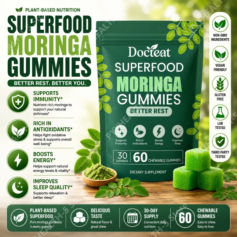 Moringa Leaf Powder - Жевательные конфеты Docteat Moringa с витаминами