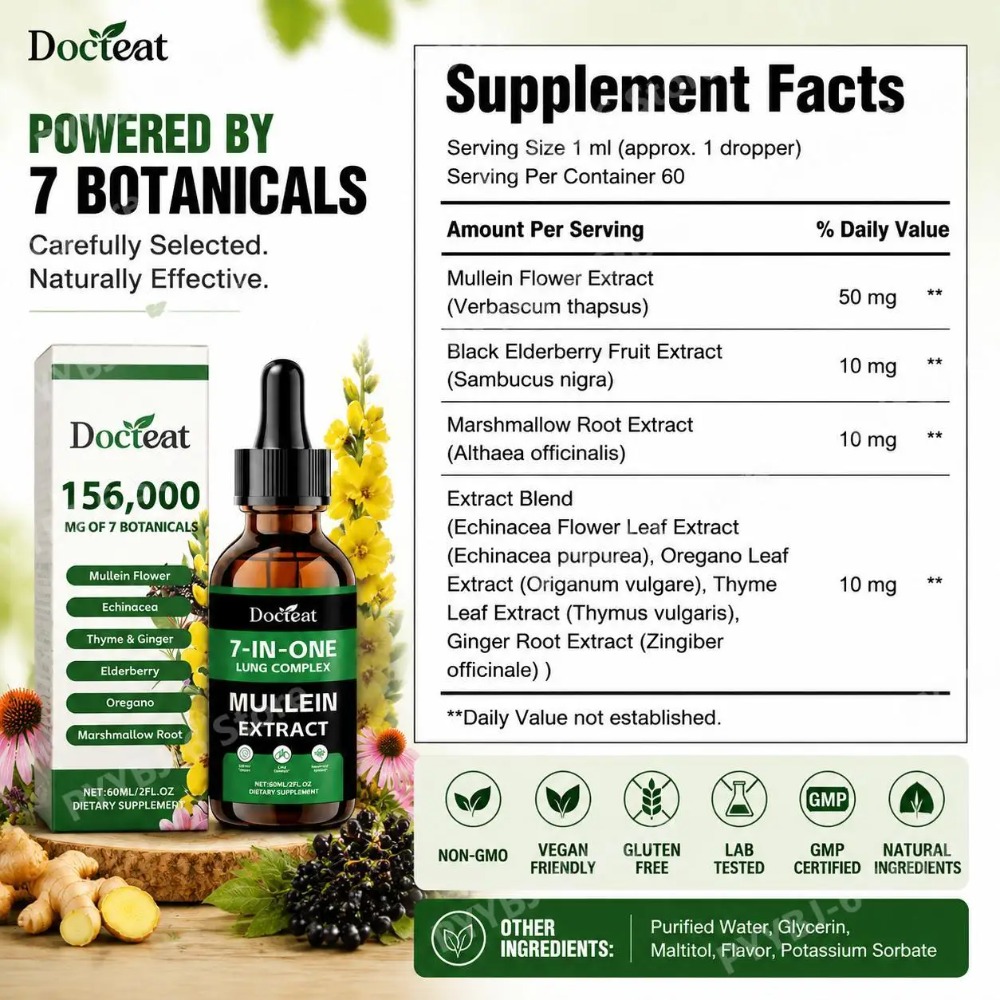 Docteat 7-в-1 Экстракт коровяк – обзор и цена Herbal Wellness Liquid